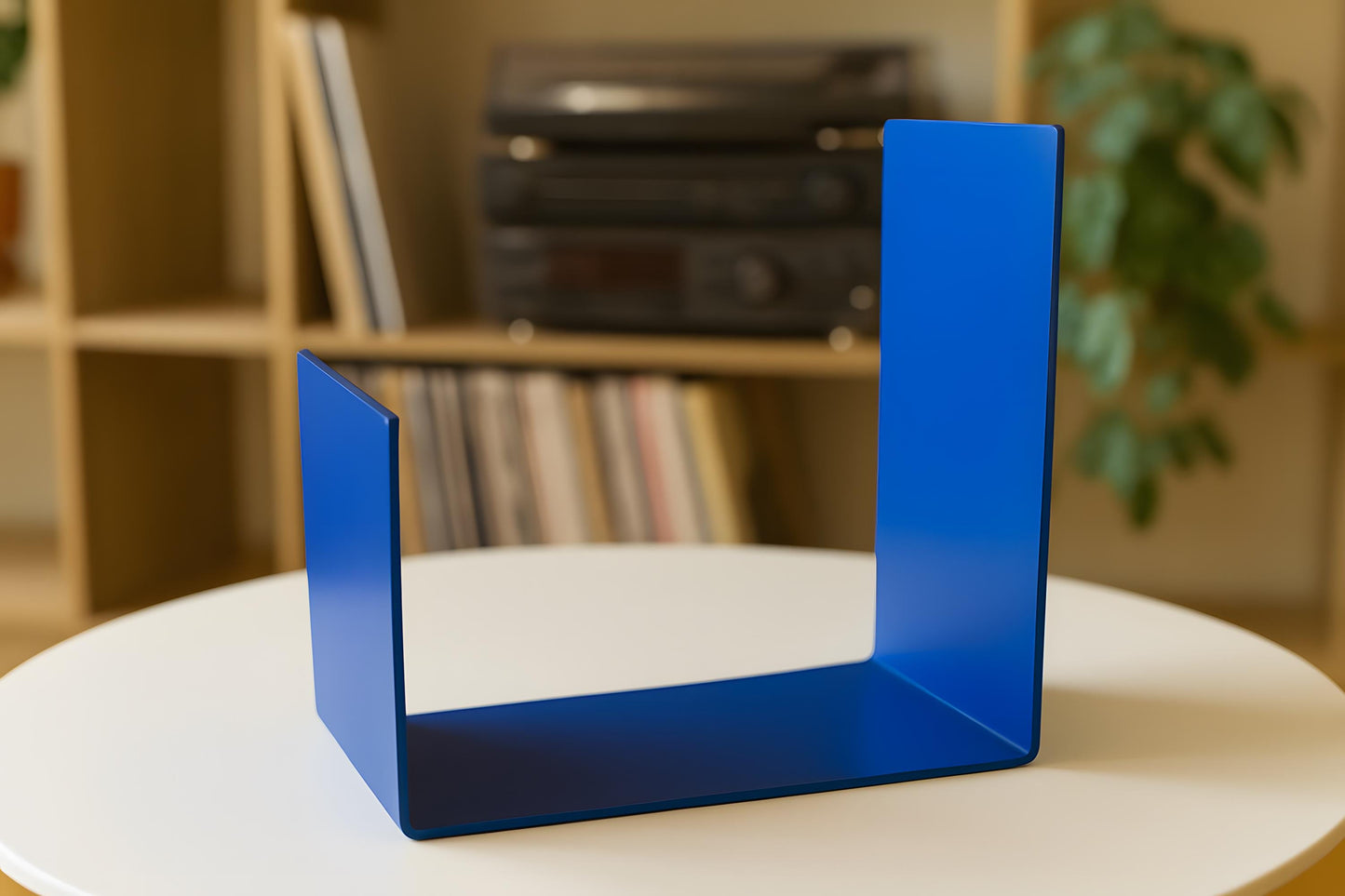 Metalowy stojak na płyty winylowe, czasopisma, albumy